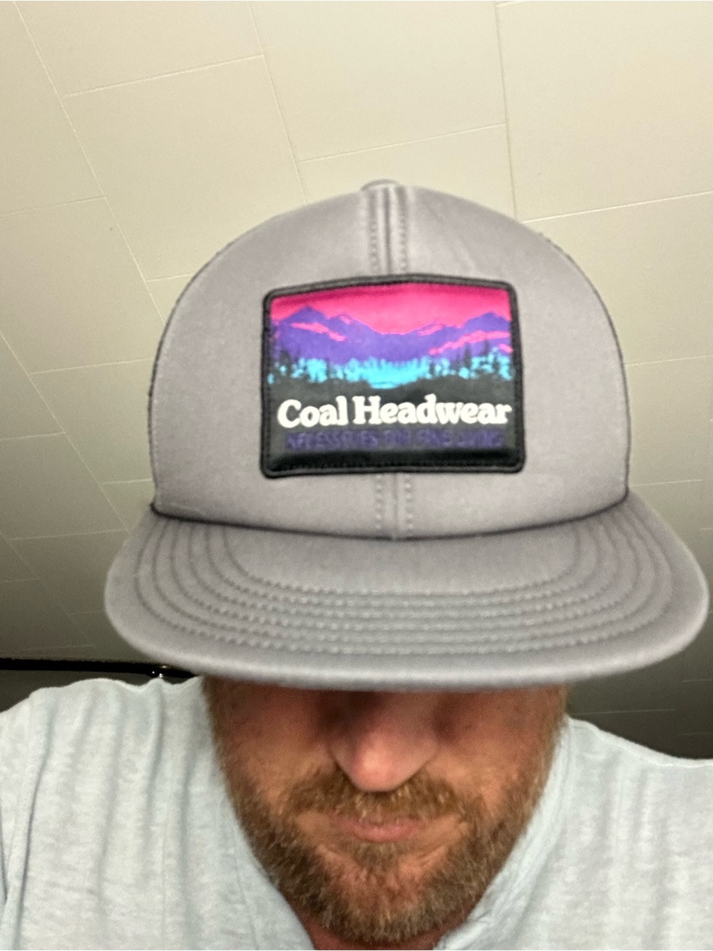 Coal Headwear Gray Snapback Hat with Sunset Patch